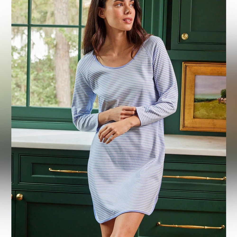 Striped Blue Nightgown - Picture 2 of 14